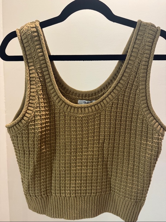 Madewell Tops - Madewell Cropped Waffle Knit Tank in Mustard
